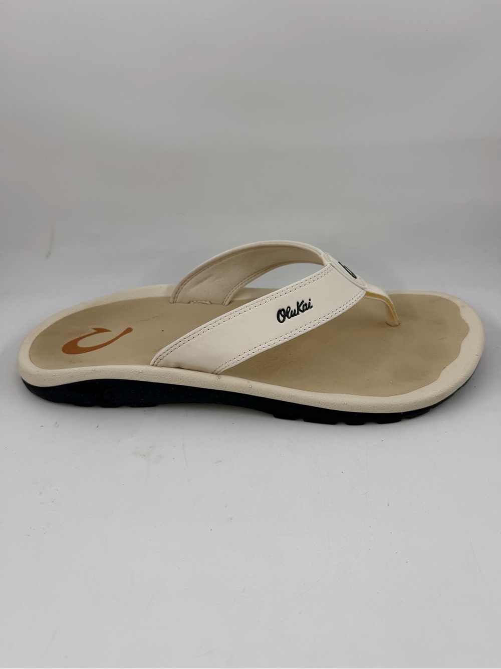 Olukai Men’s Ohana -SZ 12- White Cream Water Resistant Beach Sandals Flip Flops